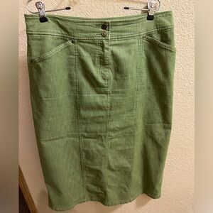 Long Green denim skirt